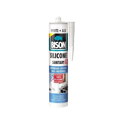 Silicon sanitar alb 280ml Bison